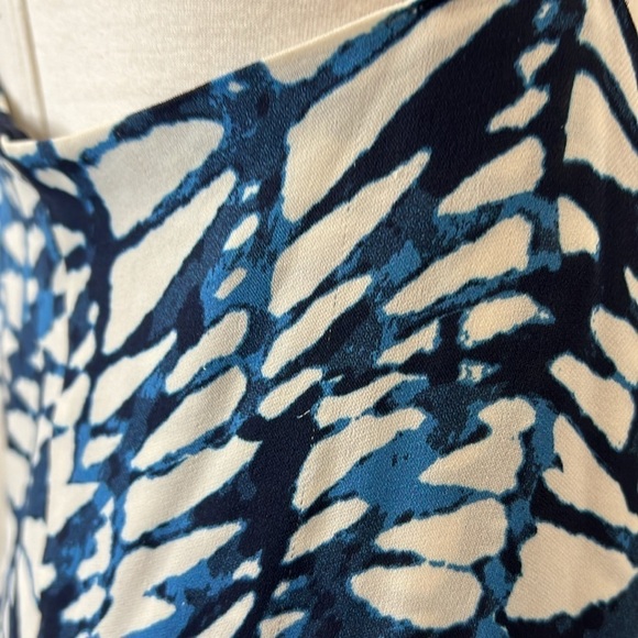 Amour Vert Navy & White Silk Maxi Dress Size S - Picture 7 of 9